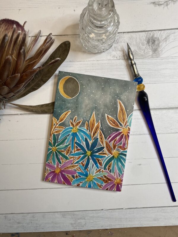 FLOWERS AT MIDNIGHT (greeting card)