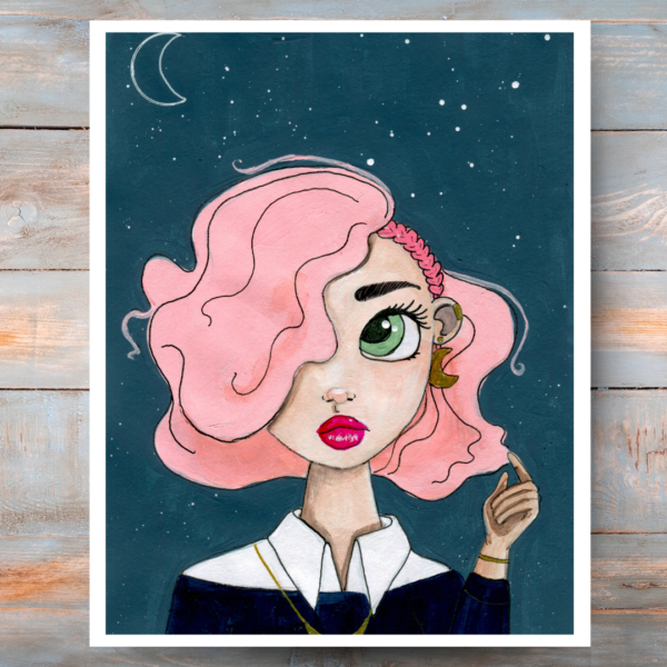 MOON GAZING (art print)