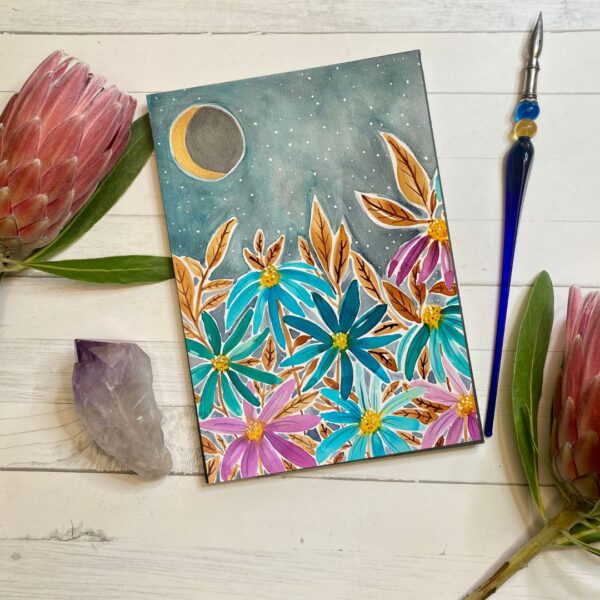 Dot Grid Journal - MOONLIT FLOWERS